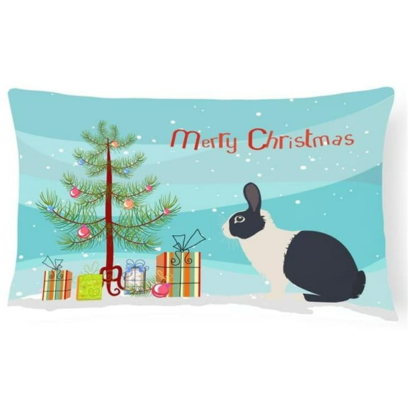 Carolines Treasures BB9325PW1216 Dutch Rabbit Christmas Canvas Fabric Decorative Pillow, Teal, 12H x16W, multicolor