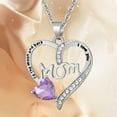 thumbnail image 3 of Mom Necklace I Love You Mom Gifts Mother's Day Gifts 925 Sterling Silver Necklace Birthstone Necklace for Mom Birthday Gifts for Mom Gifts from Daughters Son Gifts For Women LK01（G-Red), 3 of 5