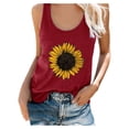 thumbnail image 3 of Follure Tank Tops for Women Sleeveless Plus Size Summer Sunflower Print Round Neck T-shirt Top, 3 of 5