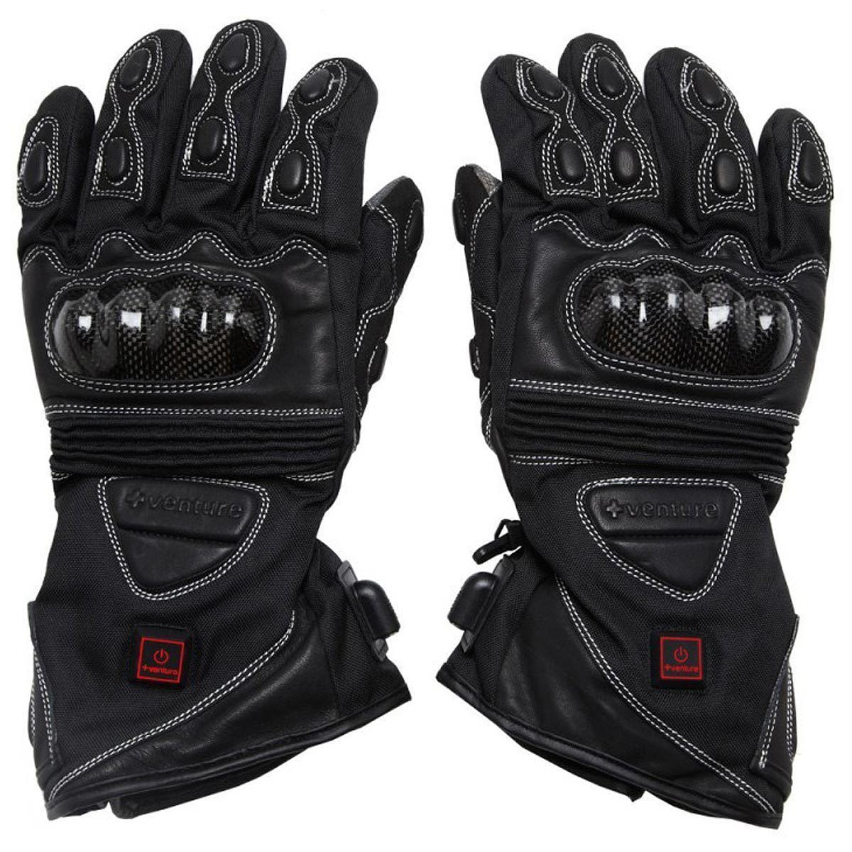 Venture Venture Carbon Men's 12 Volt Heated Leather Gloves Black Small