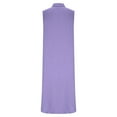 thumbnail image 7 of Rciityk Womens Summer Dresses Solid Color Sleeveless V Neck Button Maxi Dresses with Pockets Loose Fits Turndown Collar Casual Dress for Beach Vacation Daily Wear, 7 of 7