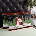 thumbnail image 4 of Red Christmas Throw Pillow Cover,Snowman Pine Tree Snowflake Black Xmas Plaid Rectangle Decorative Pillow Case Protector Soft Cushion Cover Lumbar Pillowcase for Couch Sofa Bedroom Decor 20x26 Inch, 4 of 8