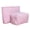 Pink, variant on 2 Pcs Blue Striped Makeup Bag Set, Seersucker Toiletry Pouch with Zipper, Large & Small Preppy Travel Cosmetic Organizer
