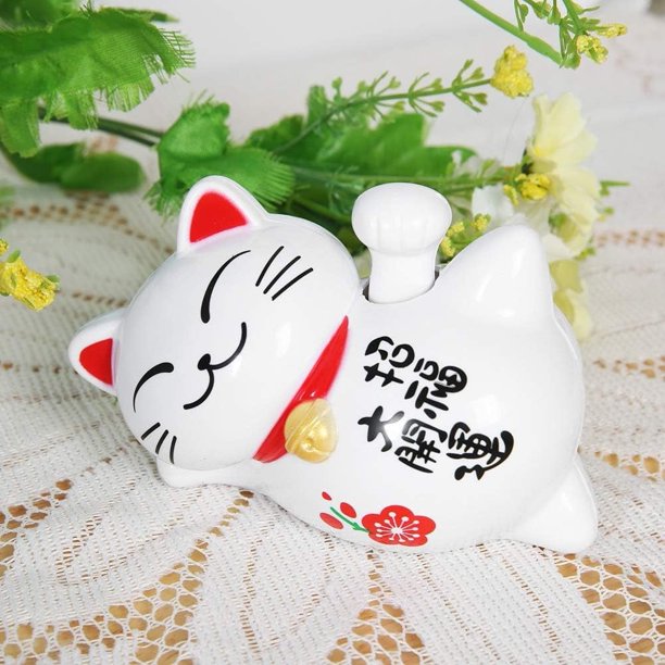 Gato de la suerte solar Nikou, gato adorable que da la bienvenida a la fortuna y la riqueza, perezoso, acostado, saludando y haciendo señas para la decoración del hogar, la oficina y el automóvil
