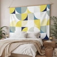 thumbnail image 3 of Yellow Geometric Tapestry for Bedroom Wall Hanging Tapestry, Middle Century Modern Abstract Art Ceiling Backdrop Tapestries Poster Blanket Wall Decor for Teens Room Living Room Dorm 55" x 73", 3 of 8