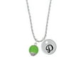 thumbnail image 2 of Delight Jewelry 12mm Lime Green - Roller Spinner with Silvertone Lining Glass Spinner Silvertone Script Initial Disc - D - Charm Necklace, 20"+3", 2 of 4