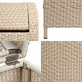 thumbnail image 5 of happimess Darla 31.39-Gallon All-Weather Wicker/Metal Swing Top Hideaway Outdoor Trash Can for Package Delivery, Patio Furniture, Cushions, Gardening Tools, Pool Supplies, Light Pink/White, HPM1202D, 5 of 9