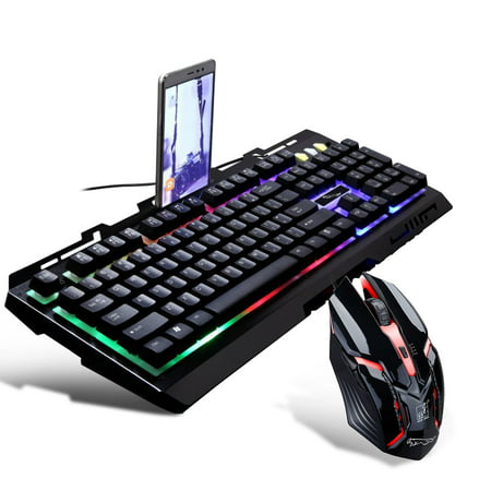 G700 Gaming Keyboard and Mouse Combo, TSV Gaming Mouse and Keyboard,Wired Keyboard with Colorful Lights and Mouse with 4 Adjustable DPI for Gaming and