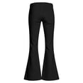 thumbnail image 4 of Ticikt Girls Solid Color Flared Pants, High Waist Double Pockets Stretch Bootcut Trousers Casual Kids Bell Bottom Daily Pants,Black, 4 of 7