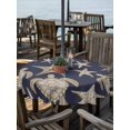 thumbnail image 2 of Outdoor Tablecloth with Umbrella Hole for Patio/Picnic/Party/Camping, Navy Blue Coastal Waterproof Table Cloth Round Cover Washable, Summer Beach Sea Turtle Starfish Nautical (Dia 54"), 2 of 8