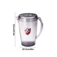 thumbnail image 3 of Clear Plastic Pitcher with Lid, Large Capacity Iced Tea & Lemonade Pitcher, Water Beverage Jug with Spout for Kitchen & Parties, Easy-Clean, Food Safe - Red/Gray, 3 of 6