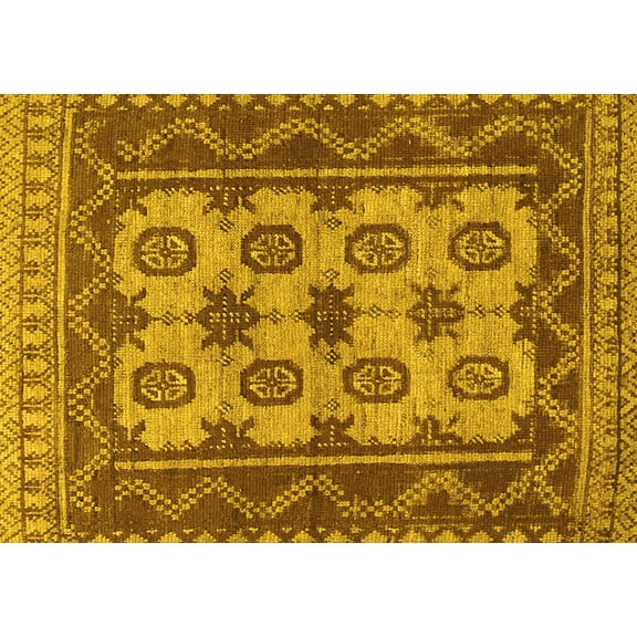 Ahgly Company Machine Washable Indoor Rectangle Southwestern Yellow Country Area Rugs, 5' x 7'