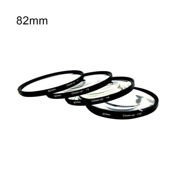 4Pcs 37-82mm +1 +2 +4 +10 Optical Glass SLR Camera Macro Lens Close-up Filters- 82mm