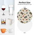 thumbnail image 6 of Rateoe Retro Vintage Tape Drawing Drink Coasters Set of 4 Leather Coasters Spill Protection for Table Desk,Durable and Non Slip Leather Coaster ,4 Inches Drink Mats-Round Shape, 6 of 6