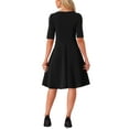 thumbnail image 3 of INSPIRE CHIC Elegant A-Line Dress for Women's V Neck Half Sleeve Casual Midi Dresses, 3 of 5
