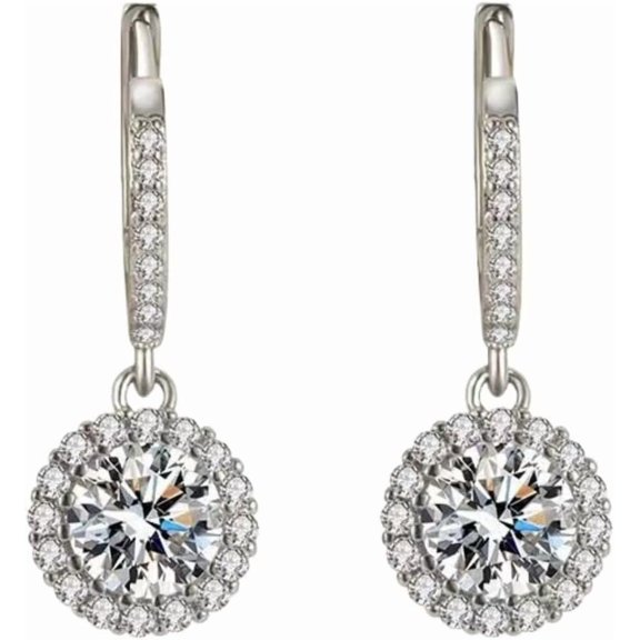 1 Carat Moissanite Earrings for Women Diamond Dangle Earrings 18K 925 Sterling Silver Diamond Earrings Bride Earrings for Wedding Moissanite Dangle Earrings Diamond