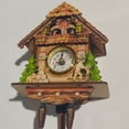 thumbnail image 2 of Bewildely Relojes de cuco Reloj de cuco alemán de la Selva Negra, colgante de , campana oscilante automática, péndulo, reloj de pared de cuco Type3 NO3, 2 of 6