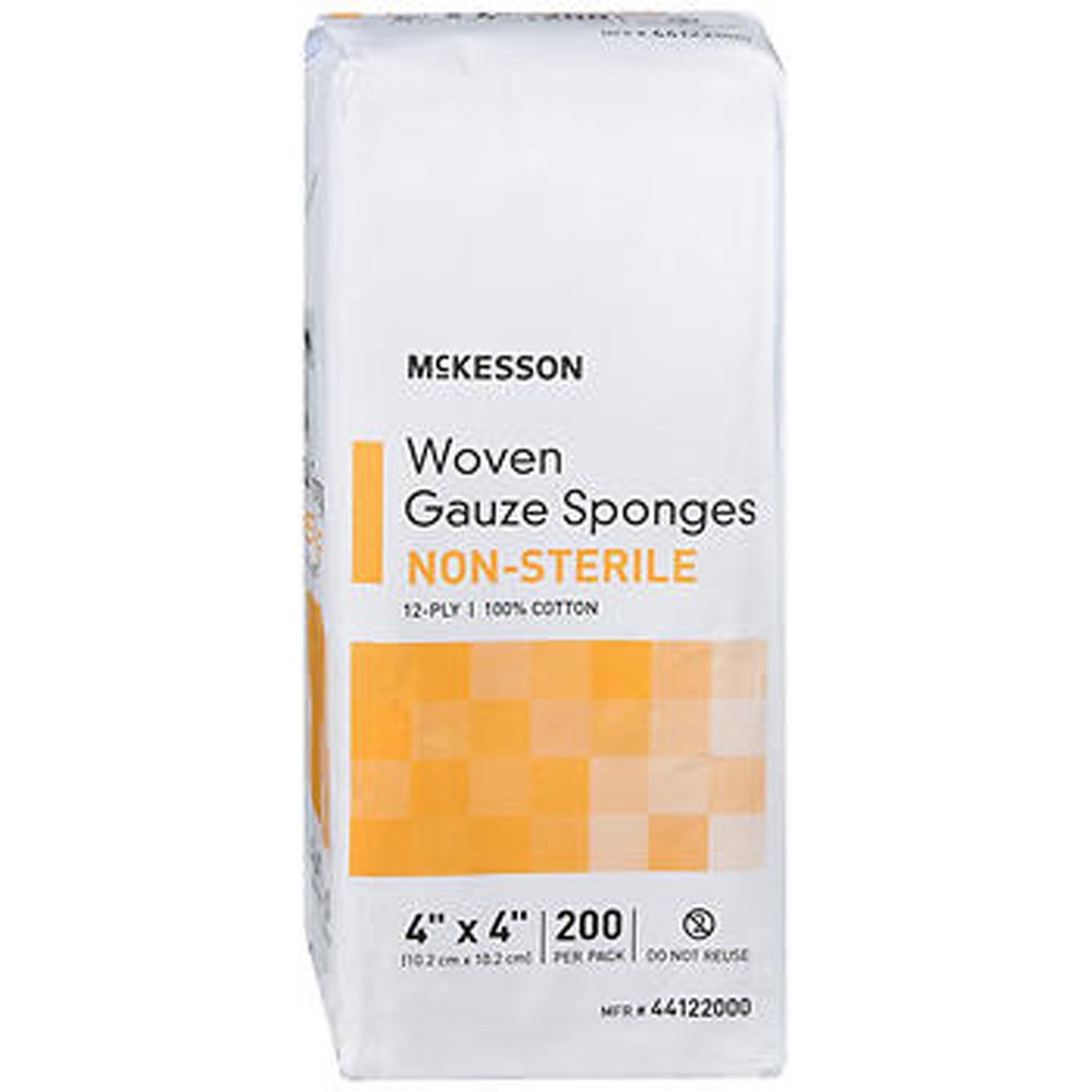 McKesson Woven Gauze Sponges 12Ply 4"x4" 200 ct