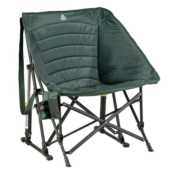 GCI Outdoor Puff Rocker Foldable Insulated Rocking Camp Chair, Hunter