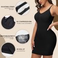 thumbnail image 4 of MANIFIQUE Women Shapewear Dress Full Slip Tummy Control Body Shaper V Neck Adjustable Spaghetti Strap, 4 of 6