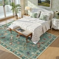 thumbnail image 3 of Moynesa Insect 8'x10' Large Area Rugs for Living Room Washable Natural Bedroom Rug Bug Accent Carpet for Dining Room Nursery Office Sunroom Stain Resistant Non Slip, Light Green, 3 of 11