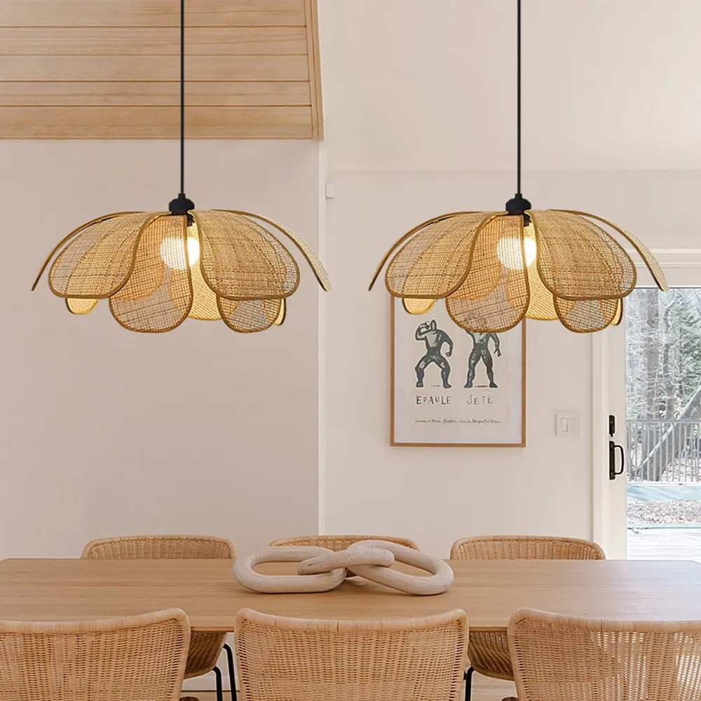 LittleGlovo Japanese Petal Chandelier Wabi-sabi Style Dining Room Balcony Decorative Lamps
