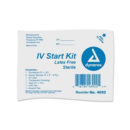 Dynarex IV Start Kit w/ Tegaderm 50/Case Without Gloves