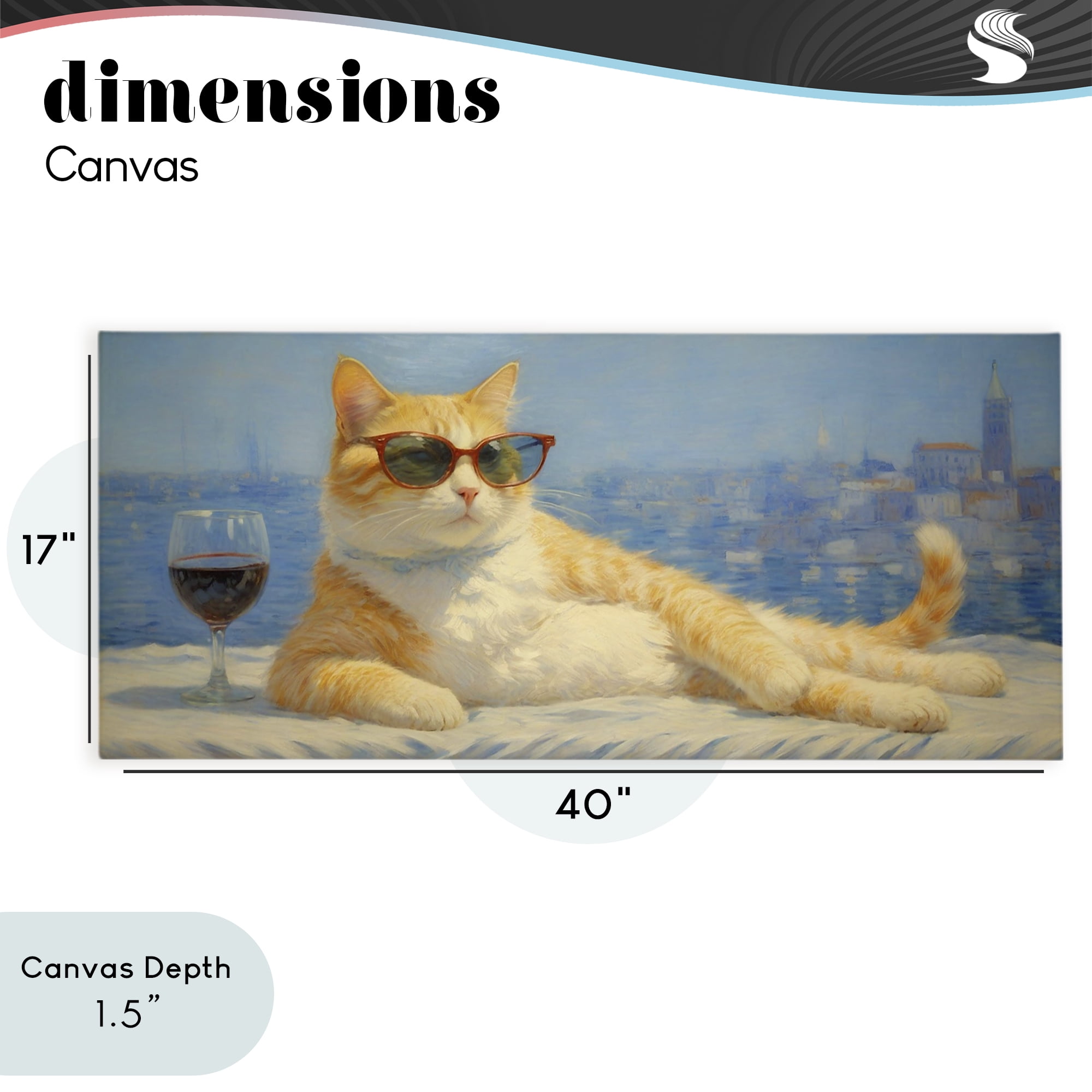 Stupell Industries Lounging Feline with Wine Glass Canvas Wall Art, design by Angie Hawke