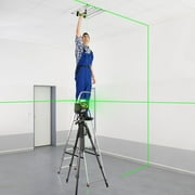 Green Self-Leveling Laser Level, 197Ft Cross Line Laser Level Tools with 2 Plumb Dots, Li-ion Battery & 360° Magnetic Pivoting Bracket