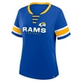 thumbnail image 2 of Women's Fanatics Royal Los Angeles Rams Redzone Draw Play Athena Lace-Up T-Shirt, 2 of 3