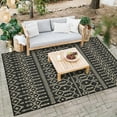 thumbnail image 2 of Yesfashion Carpets Area Rugs Washable 100% Polypropylene Turkish Outdoor Flat Weave Carpet Terrace-Morocco-Bekaa TRC3003 Black 8'9"*12'2", 2 of 7