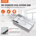 thumbnail image 2 of BENTISM KM-SC-2302-SKU6 Stainless Steel Undermount Single Bowl Sink, 2 of 9