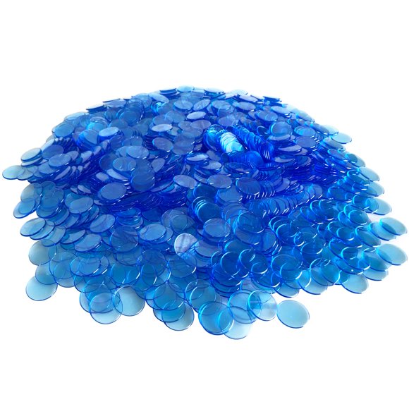 Yh Poker Yuanhe 1000 Piezas Fichas De Bingo Transparentes De 3/4 Pulgada-Azul