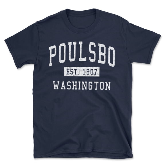 Poulsbo Washington Classic Established Men's Cotton T-Shirt