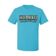 thumbnail image 2 of Wild Bobby Godfidence- Knowing I Can't But He Can Blue and Brown Cheetah Print Inspirational/Christian Men Tee, Light Turquoise, 4X-Large, 2 of 6