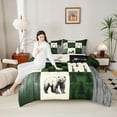 thumbnail image 5 of Feelyou Moose Bear Animal Bedding Comforter Set, Green Check Patchwork Twin Comforter Sets, Farmhouse Hunting Theme Reversible Bedding Set, Breathable Home Decor, 2 Pieces, 5 of 9