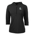 thumbnail image 2 of Women's Cutter & Buck Black Cleveland Browns Virtue Eco Pique Recycled Half-Zip Pullover Hoodie Top, 2 of 3