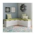 thumbnail image 2 of Linon Troyin Natural and White Wooden Storage Nook With Green Cushions/Pillows, 2 of 3