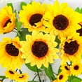 thumbnail image 6 of Bfogop Artificial Sunflower Wreath Yellow Flower Wreath Spring Summer Wreaths Teardrop Swag Floral Wreaths for All Season for Front Door Indoor Outdoor Wall Wedding Home Decor, 6 of 6