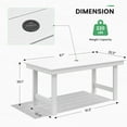 thumbnail image 4 of SERWALL Patio Dining Set, 5-Piece Rectangular HDPE Dining Table with Umbrella Hole & 4 Chairs, White, 4 of 7
