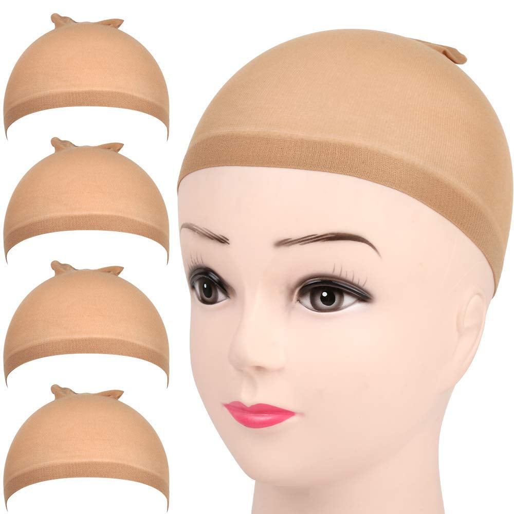 4PCs Brown Stocking Wig Caps Stretchy Nylon Wig Caps for Women | Walmart  Canada