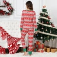 thumbnail image 4 of Yesfashion Christmas Pajama Set V Neck Holiday Pajamas Button Down Long Sleeve Christmas Pajamas 2 Piece PJ Set, 4 of 5