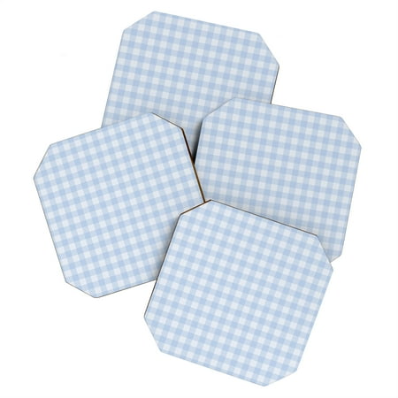 

Society6 Colour Poems Gingham Pattern Blue Set of 4 Coasters