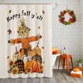 thumbnail image 2 of Shower Curtain 36"W x 72"L Thanksgiving Autumn Pumpkin Scarecrows Fabric Shower Curtains Set with Hooks Water Repellent Bathroom Curtains Machine Washable Bathroom Accessories, 2 of 6
