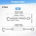 thumbnail image 3 of Uxcell 4-Pack Turnbuckle Hook and Eye, M5 Stainless Steel Heavy Turnbuckles Wire Rope Tension Adjustable Tension, 3 of 7