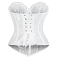 thumbnail image 3 of Ugoldhm Women's Overbust Lace-Up Corset Top - Breathable Sheer Lingerie Bustier Bodyshaper, 3 of 7