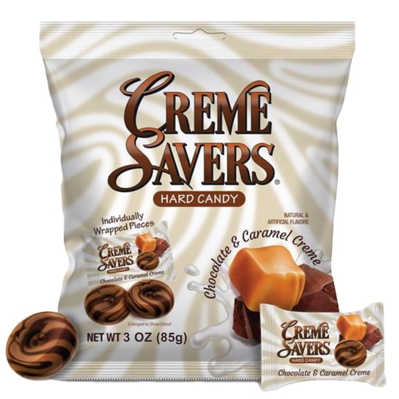 Creme Savers Hard Candy Chocolate and Caramel Creme 3oz Bag