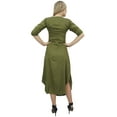 thumbnail image 1 of Bimba Robe Maxi à Carreaux pour Femmes Vert Olive avec Écharpe à Franges Imprimée-12, 1 of 6