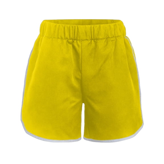 Girls Shorts for Everyday Play and Sports Performance with Breathable Four-Way Stretch for Girls, 11-12 Years, Yellow
