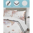 thumbnail image 4 of Quilts Twin-XL Size Bedding Set, Orange Coastal Lightweight Quilted Comforter, Beach Nautical Coral Starfish Summer Soft Reversible Bedspread Coverlet with Pillow Covers for All Season, 68" x 98", 4 of 7